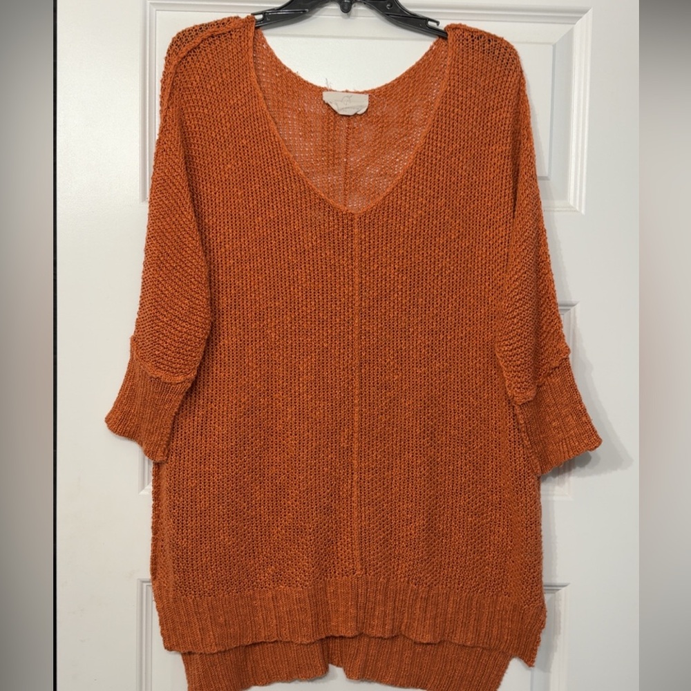Women's Orange Knit Sweater